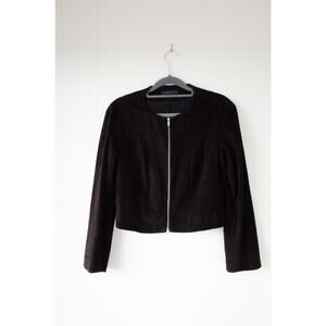 The Row Cropped Black Suede Jacket US 4